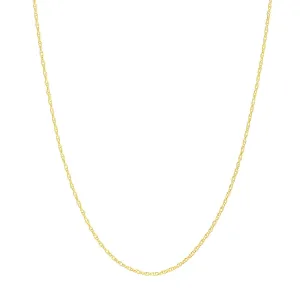 14K Gold 0.80mm Pendant Rope Chain with Spring Ring