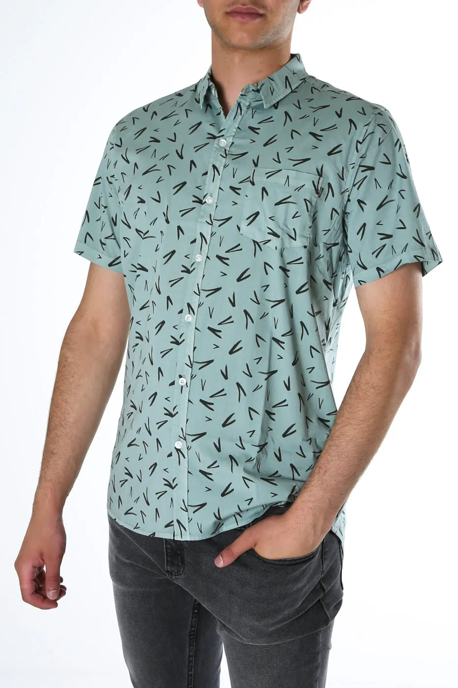 Accent Short Sleeve Shirt Green