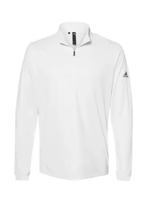 Adidas Men&#x27;s White Adidas  Lightweight Quarter-Zip A401