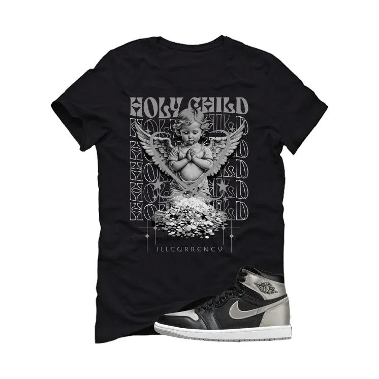 Air Jordan 1 High OG WMNS Satin Shadow Black T-Shirt (Holy Child)| illcurrency