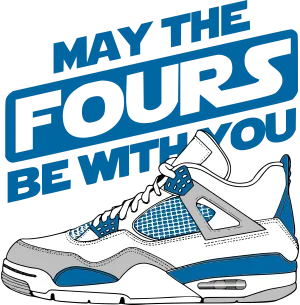 Air Jordan 4 Military Blue Grey T-Shirt (may the four's be with you)| illcurrency