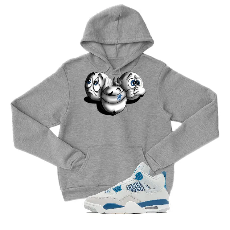 Air Jordan 4 “Military Blue” | illcurrency Grey T-Shirt (SEE NO EVIL)