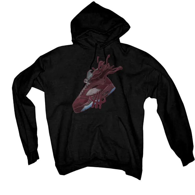 Air Jordan 5 “Burgundy” Black T-Shirt (SPLASH 5)