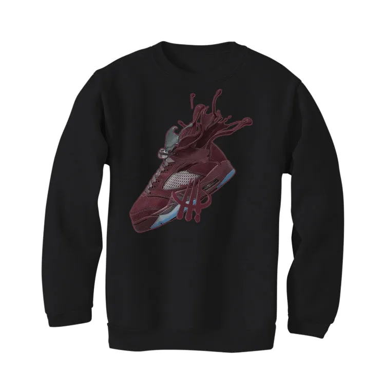 Air Jordan 5 “Burgundy” Black T-Shirt (SPLASH 5)