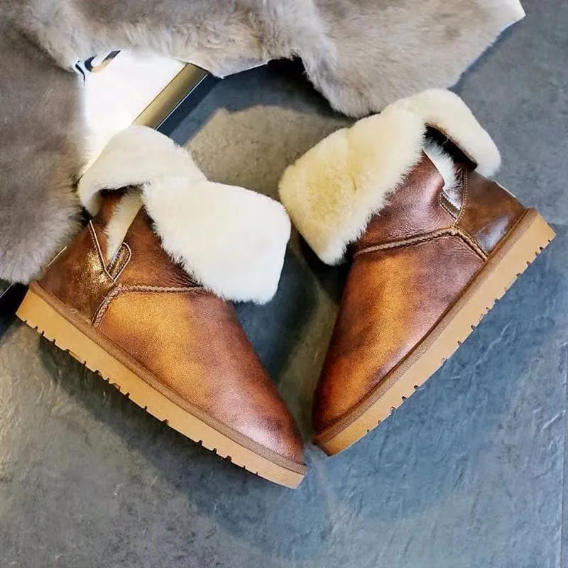 Australian Sheepskin Winter Boots with Natural Wool Lining - Handmade & Lightweight - 100% Shearling - 3-5cm Platform