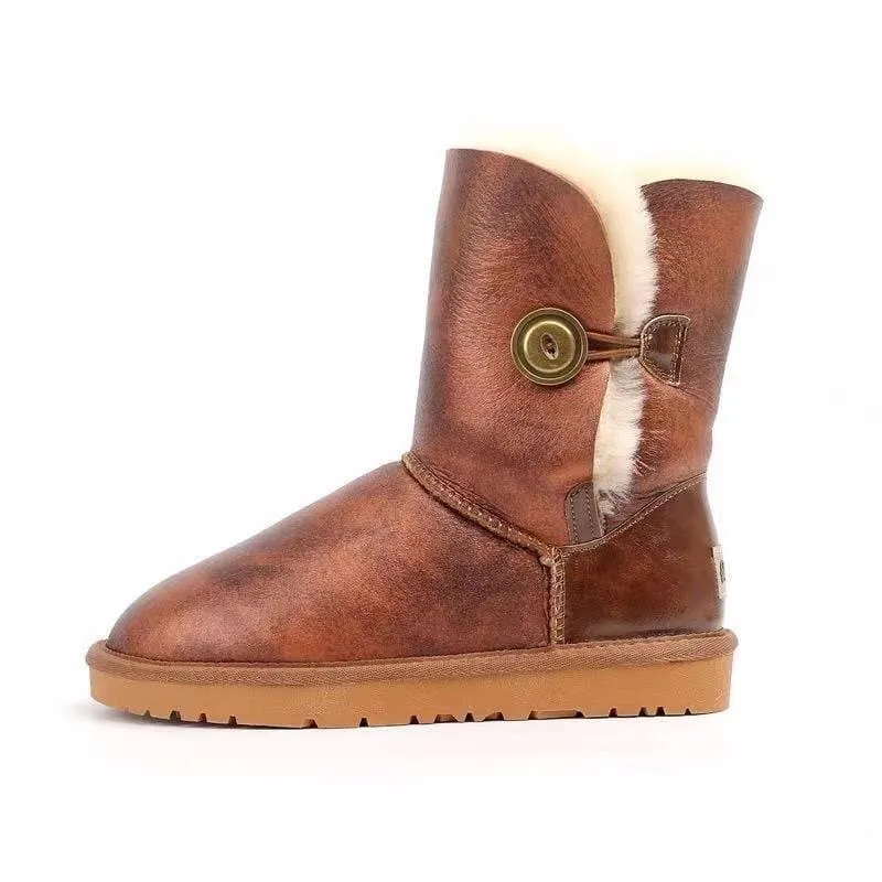 Australian Sheepskin Winter Boots with Natural Wool Lining - Handmade & Lightweight - 100% Shearling - 3-5cm Platform