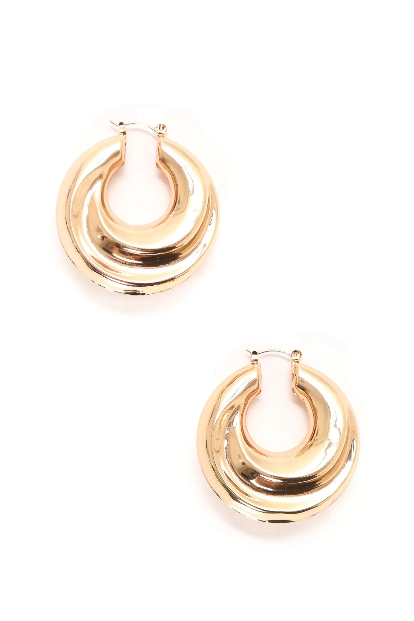 Bad Behavior Hoop Earrings - Gold