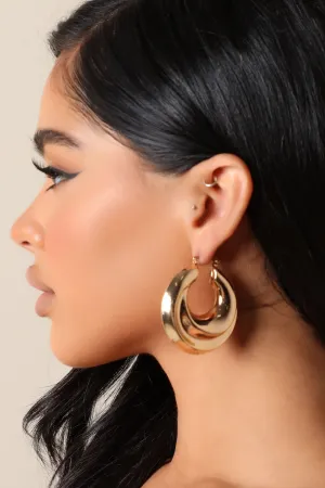 Bad Behavior Hoop Earrings - Gold