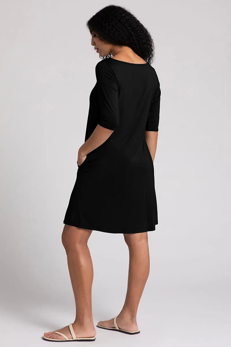 Bamboo Nu Trapeze Dress | Black