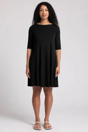 Bamboo Nu Trapeze Dress | Black