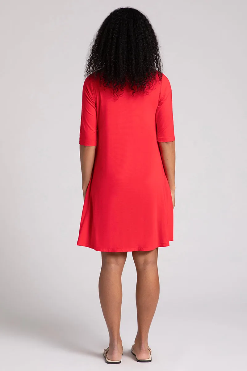 Bamboo Nu Trapeze Dress | Lipstick