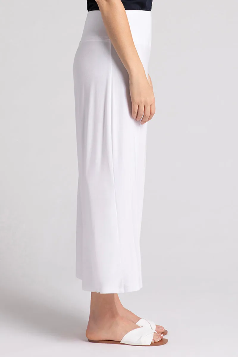 Bamboo Wide Capri | White