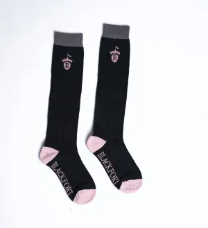 Black & Blush Blackfort Equestrian Socks