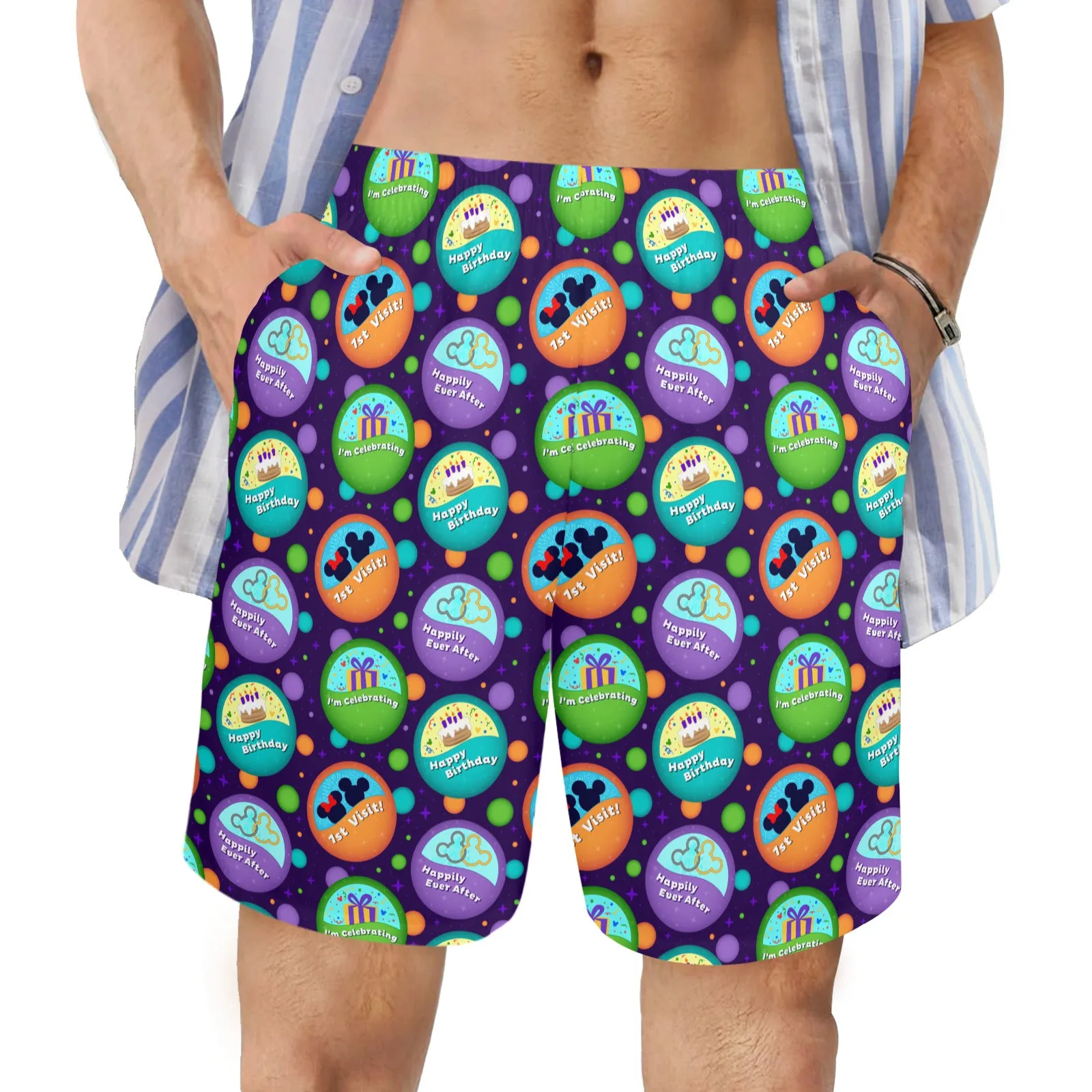 Button Collector Men's Swim Trunks Swimsuit