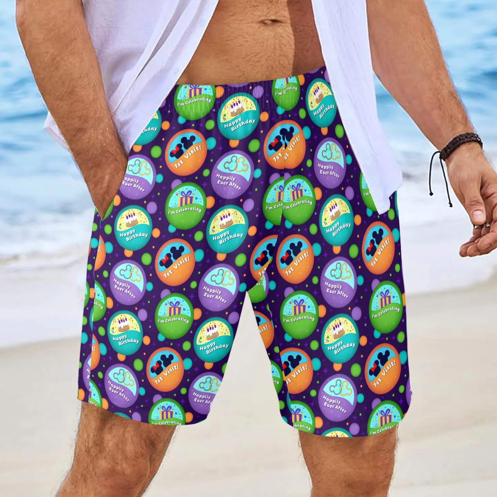 Button Collector Men's Swim Trunks Swimsuit