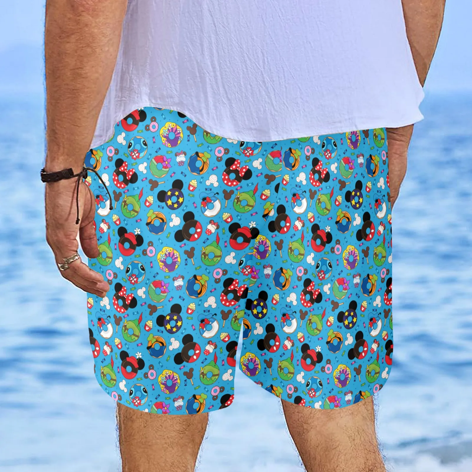 Character Donuts Men's Swim Trunks Swimsuit