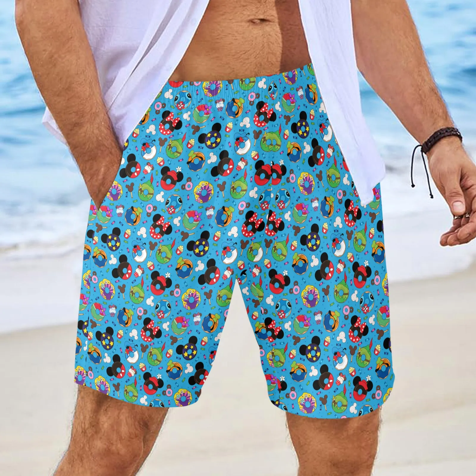 Character Donuts Men's Swim Trunks Swimsuit