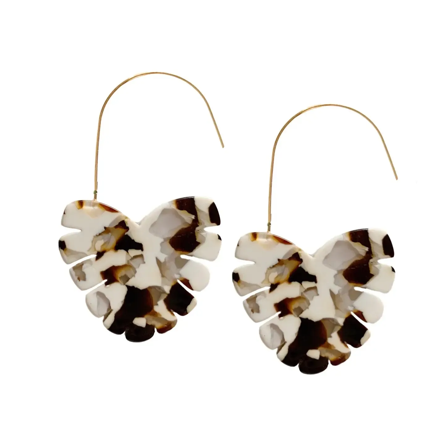 Cocoa Palm Statement Threader Earrings