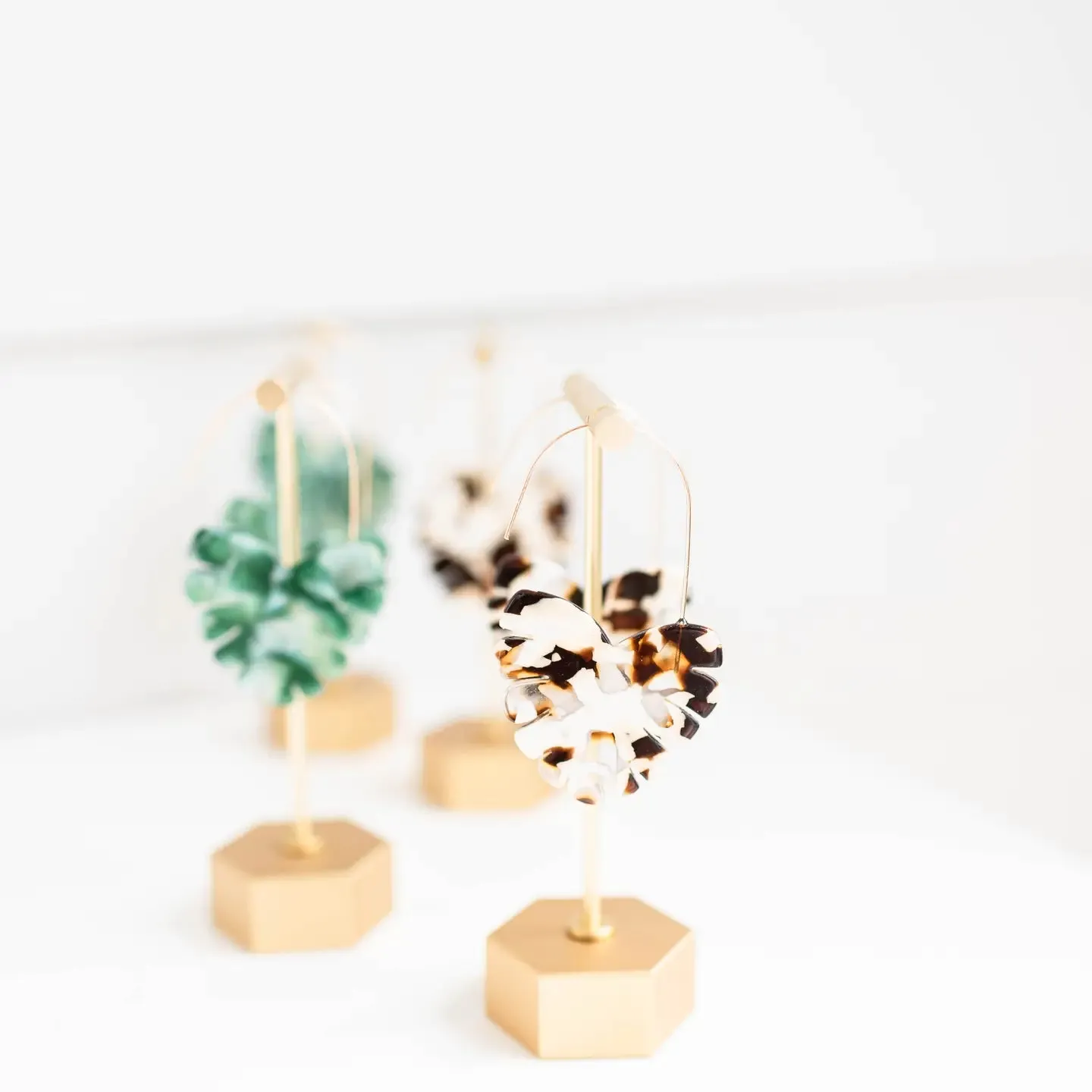 Cocoa Palm Statement Threader Earrings