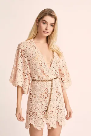 Couture Luxury Robe Collection: Capri Lace Robe - Blush