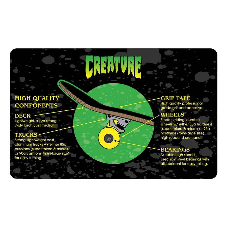 Creature Logo Mummy Mini Skateboard Complete 7.75in x 30.0in