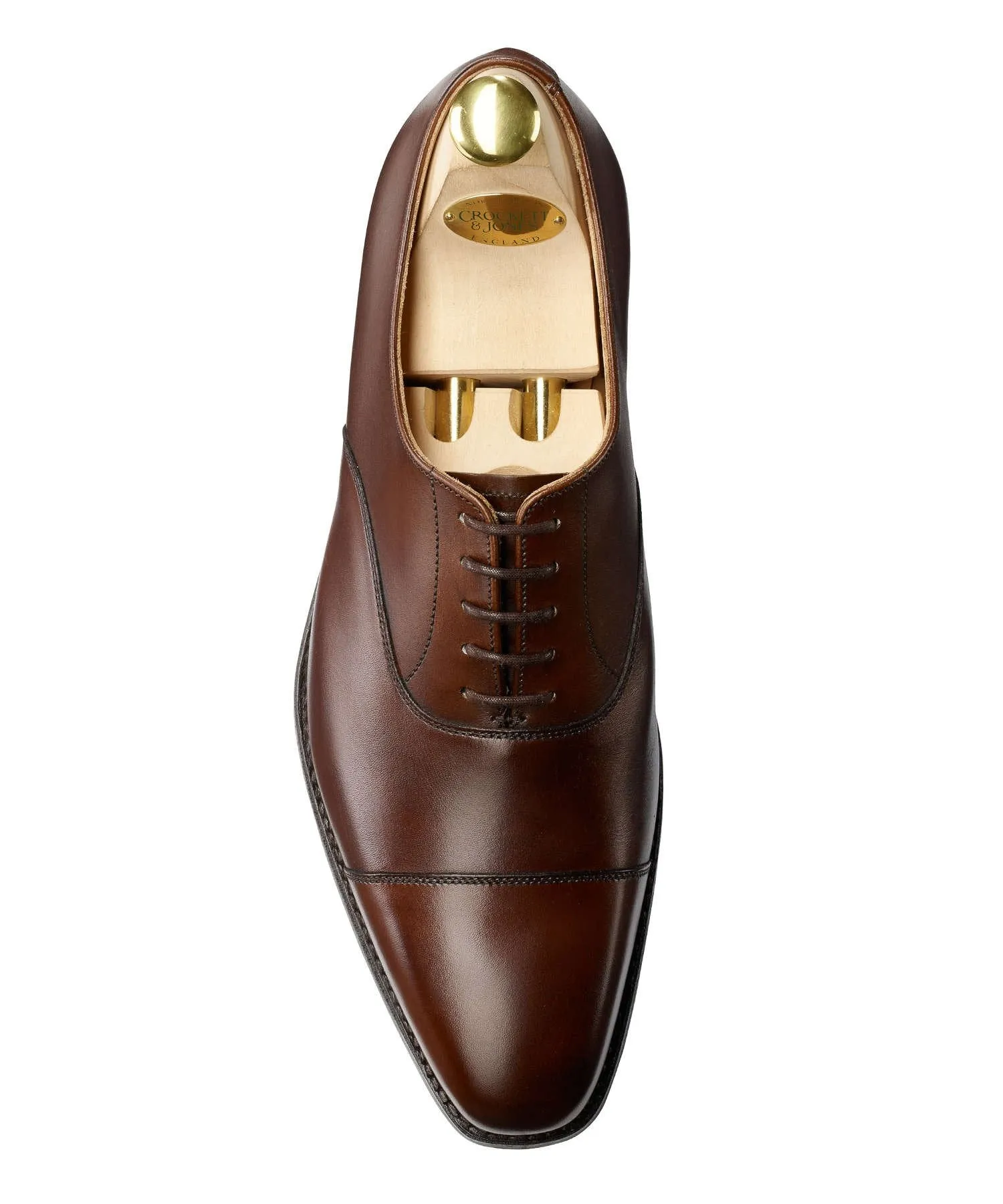 Crockett and Jones Hallam Cap-toe Shoe in Dark Brown