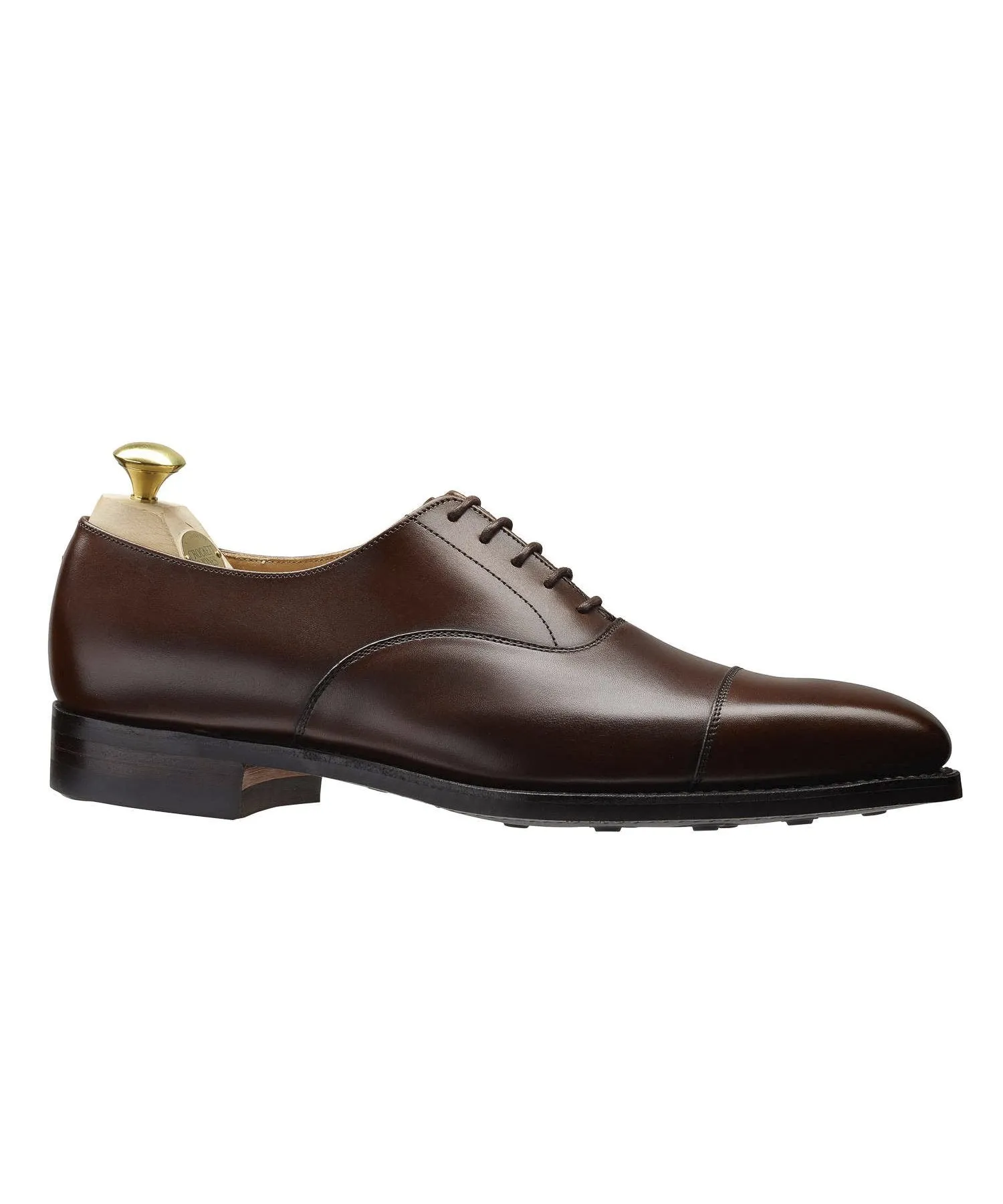 Crockett and Jones Hallam Cap-toe Shoe in Dark Brown