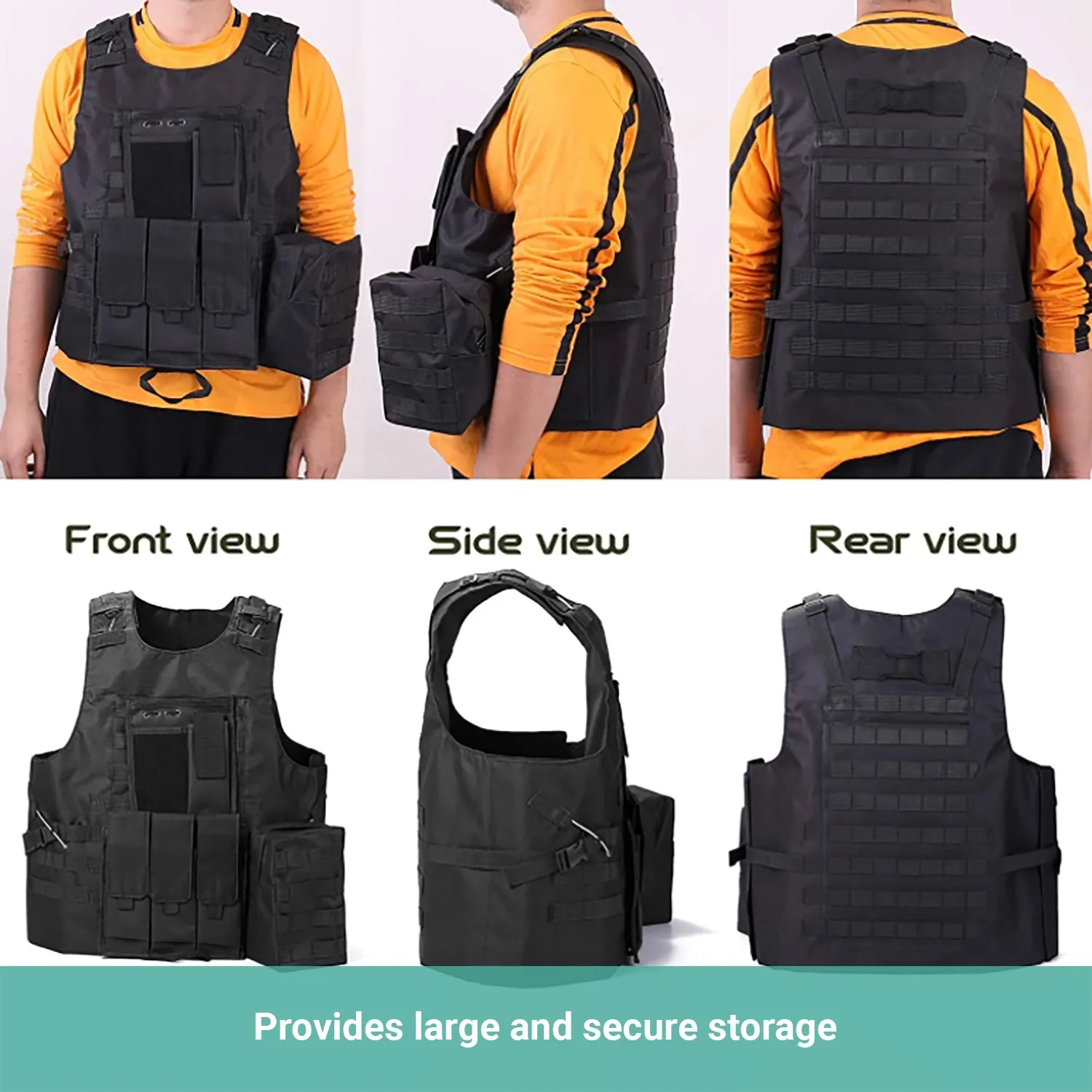 Crocox Tactical Military Vest Airsoft Molle Gear Outdoor Training Adjustable