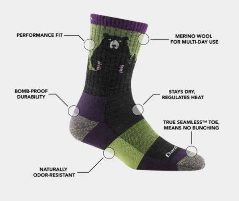 Darn Tough - Women's Bear Town Micro Crew Lightweight Hiking Sock