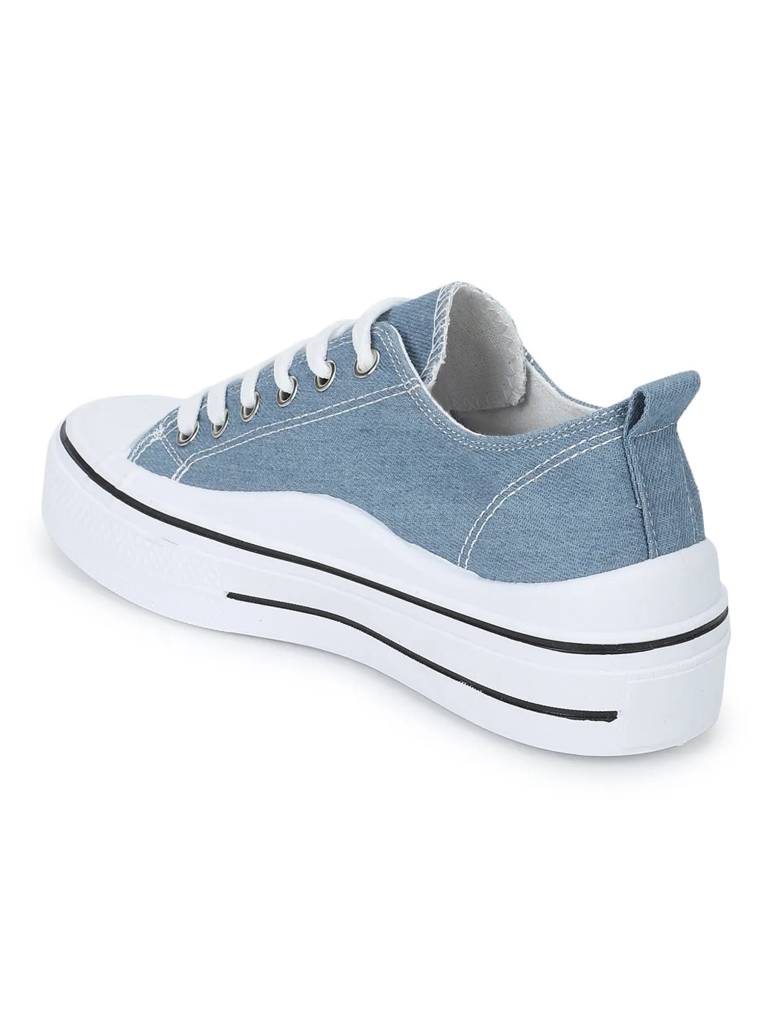 Denim Canvas Lace-Up Sneakers (TC-RS3486-DNM)