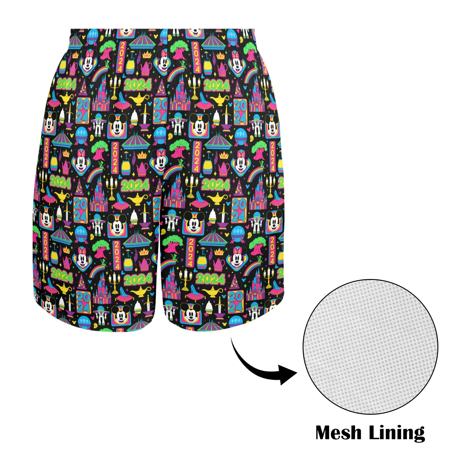 Disney 2024 Dark Men's Swim Trunks Swimsuit