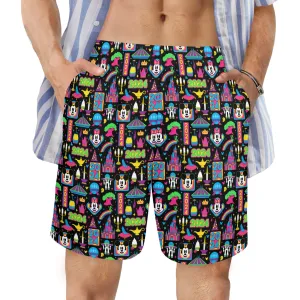 Disney 2024 Dark Men's Swim Trunks Swimsuit