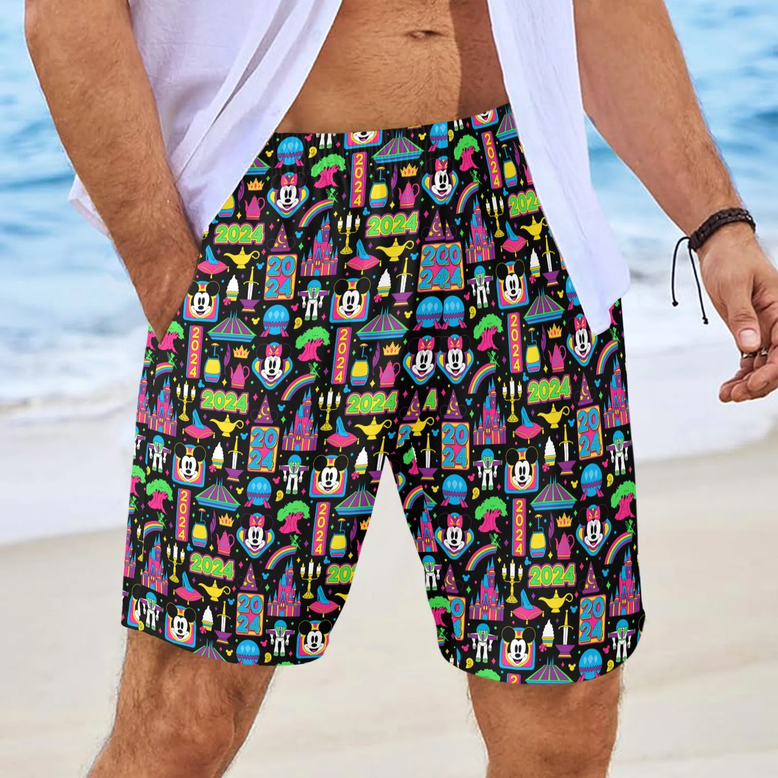 Disney 2024 Dark Men's Swim Trunks Swimsuit