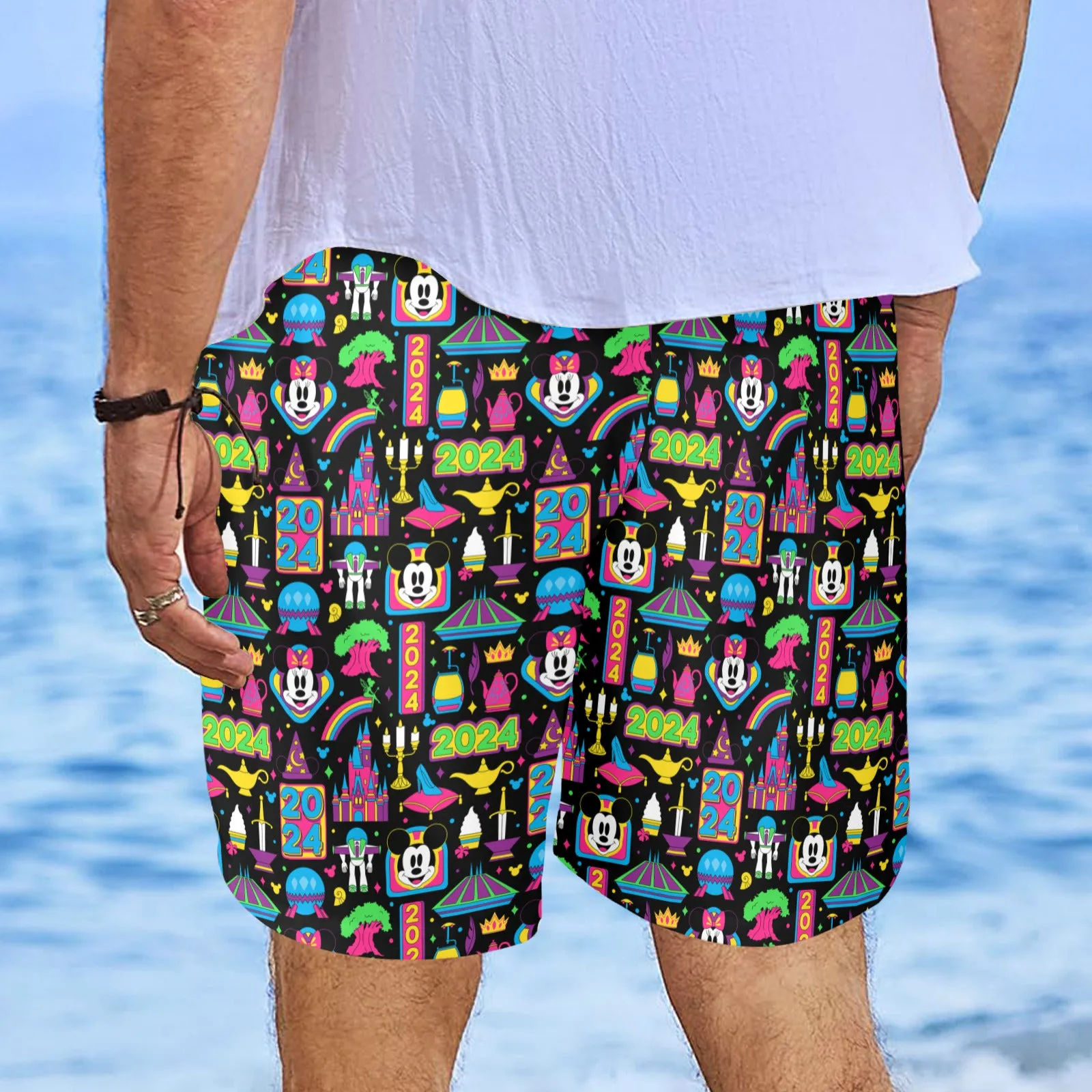 Disney 2024 Dark Men's Swim Trunks Swimsuit