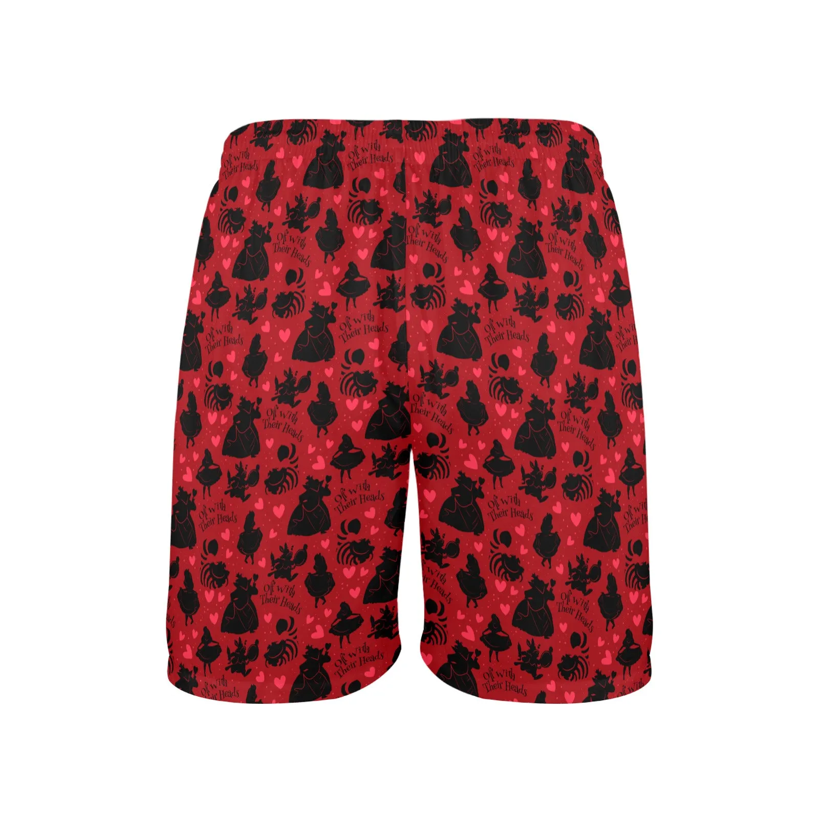 Disney Alice In Wonderland Queen Of Hearts Off With Their Heads Men's Swim Trunks Swimsuit