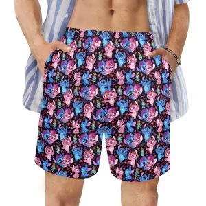 Disney Lilo And Stitch Angel Besties Men's Swim Trunks Swimsuit