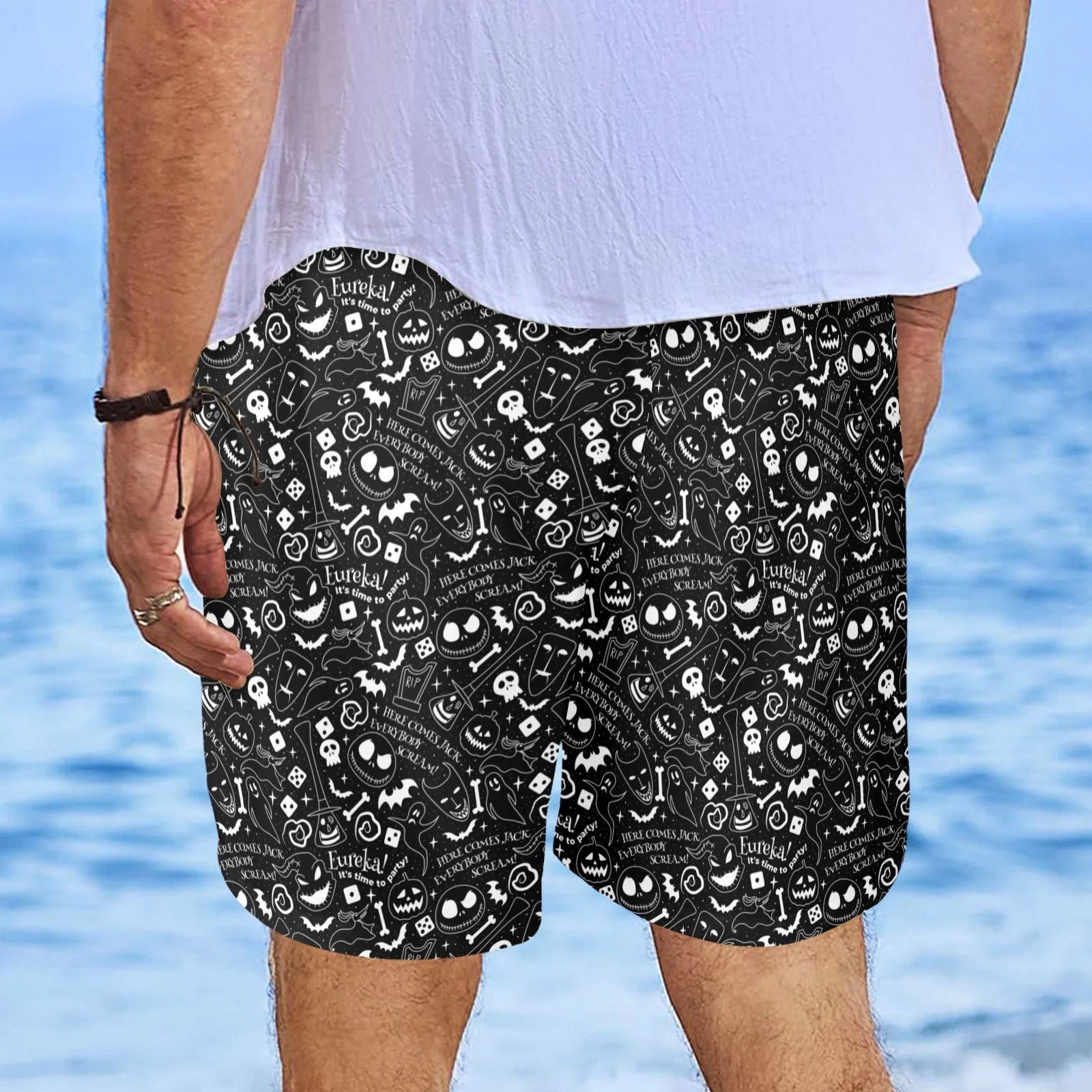 Disney Nightmare Before Christmas Everybody Scream Men's Swim Trunks Swimsuit