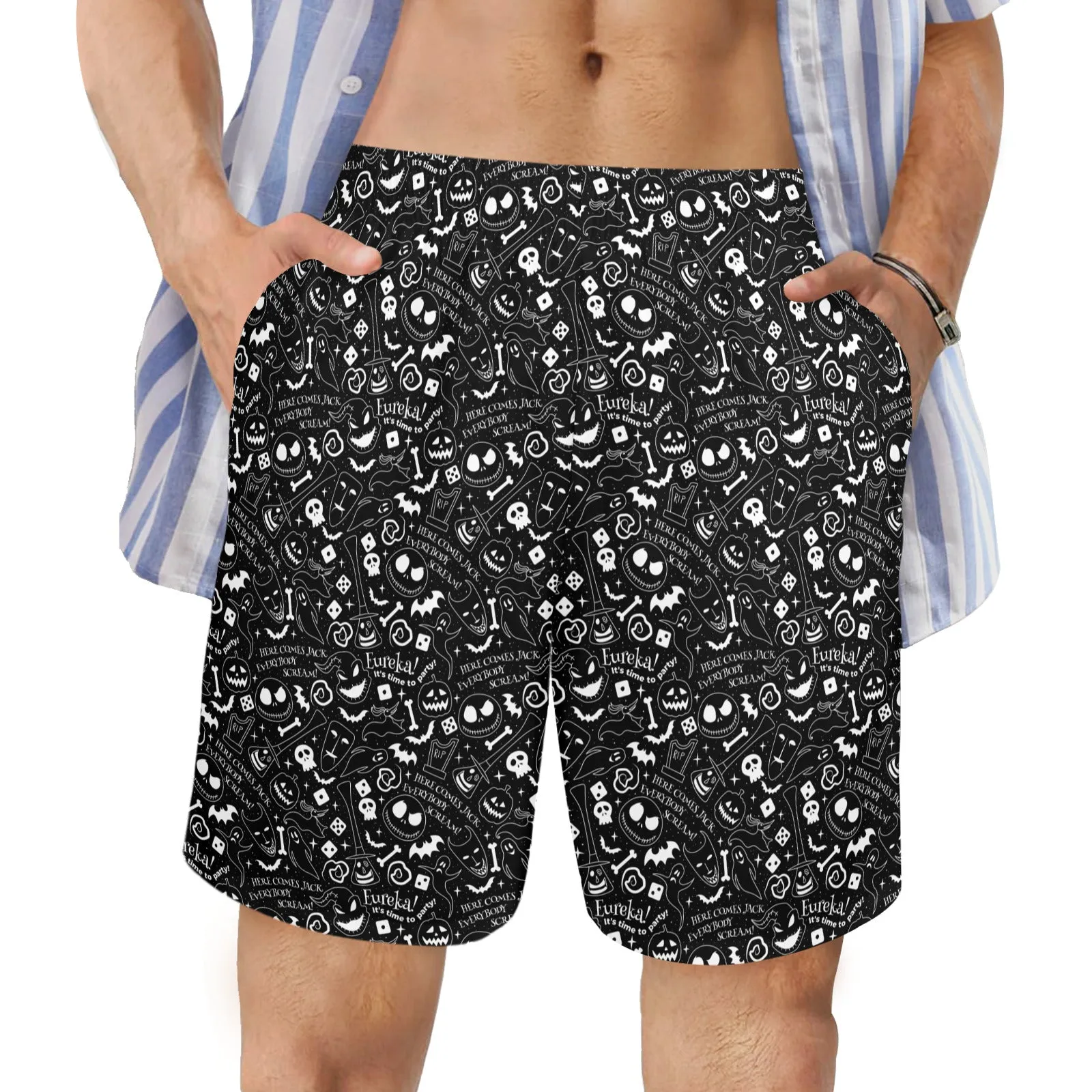 Disney Nightmare Before Christmas Everybody Scream Men's Swim Trunks Swimsuit