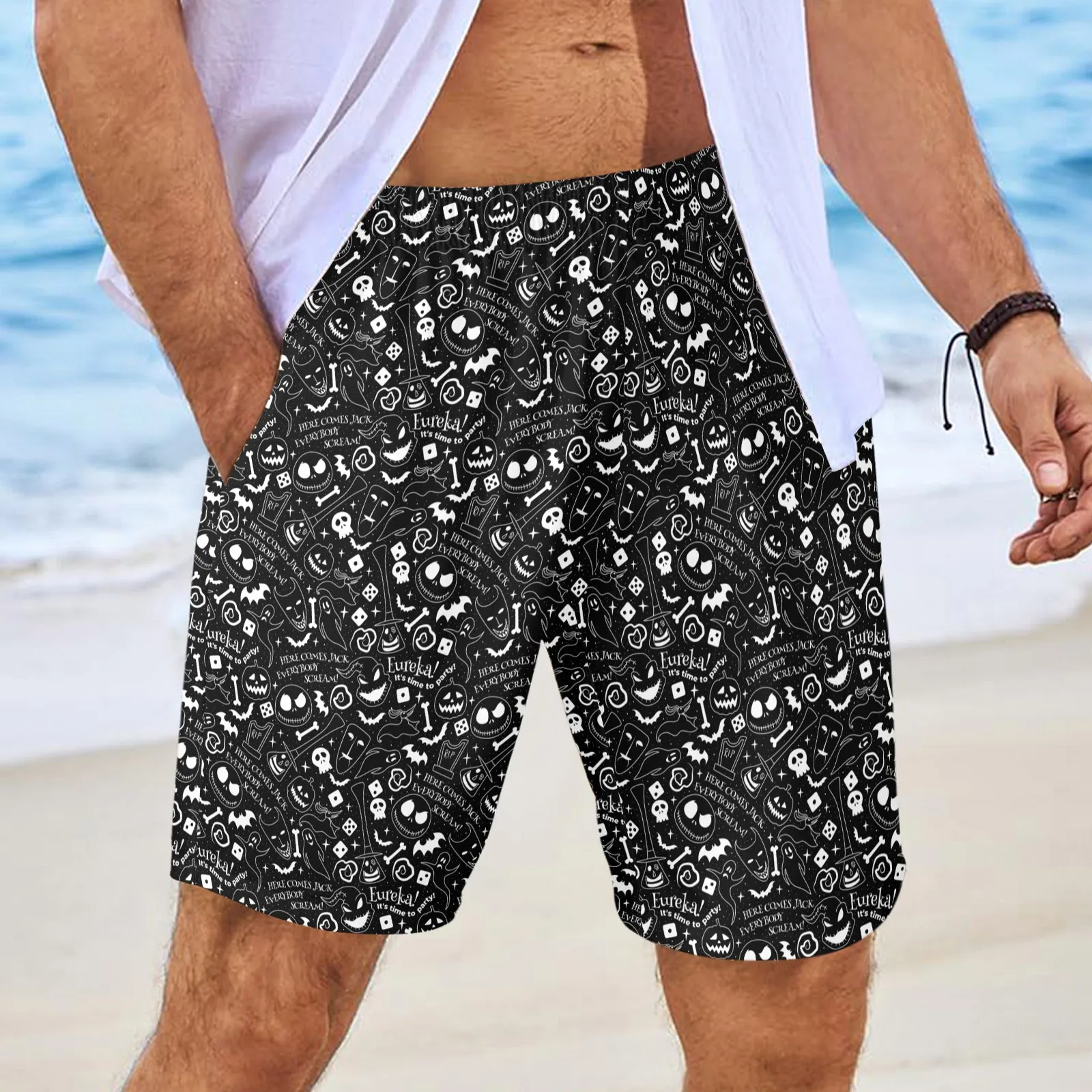 Disney Nightmare Before Christmas Everybody Scream Men's Swim Trunks Swimsuit