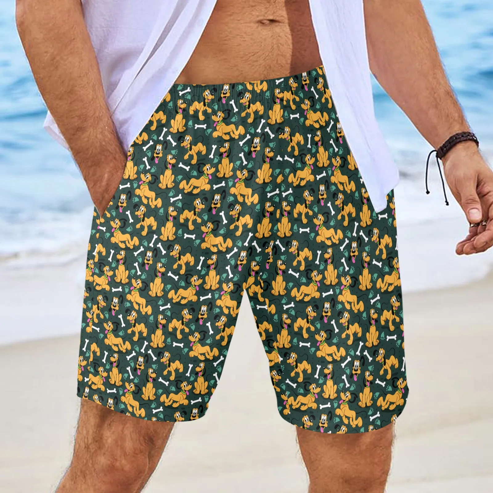 Disney Pluto Life Is Better With A Dog Men's Swim Trunks Swimsuit