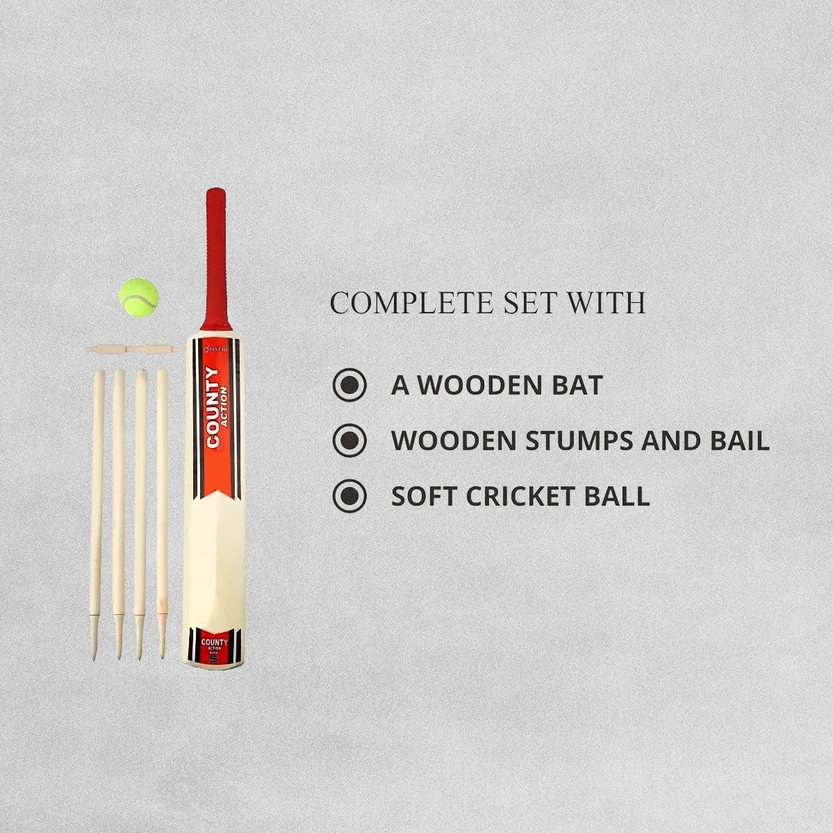 DIVCHI Cricket Set in Mesh Carry Bag - Size 3 for Ages 8-10 Years