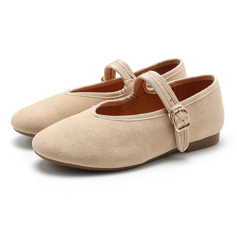 Dwarves Suede Leather Womens Michaela Mary Jane Flats in 7 Colors