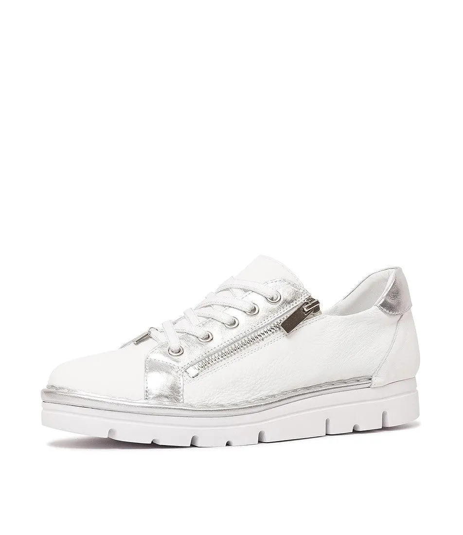 Elos White/Silver Leather Sneakers