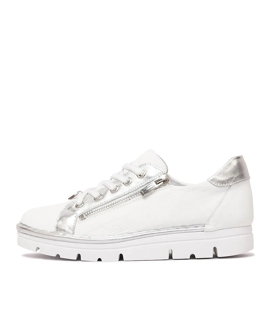 Elos White/Silver Leather Sneakers