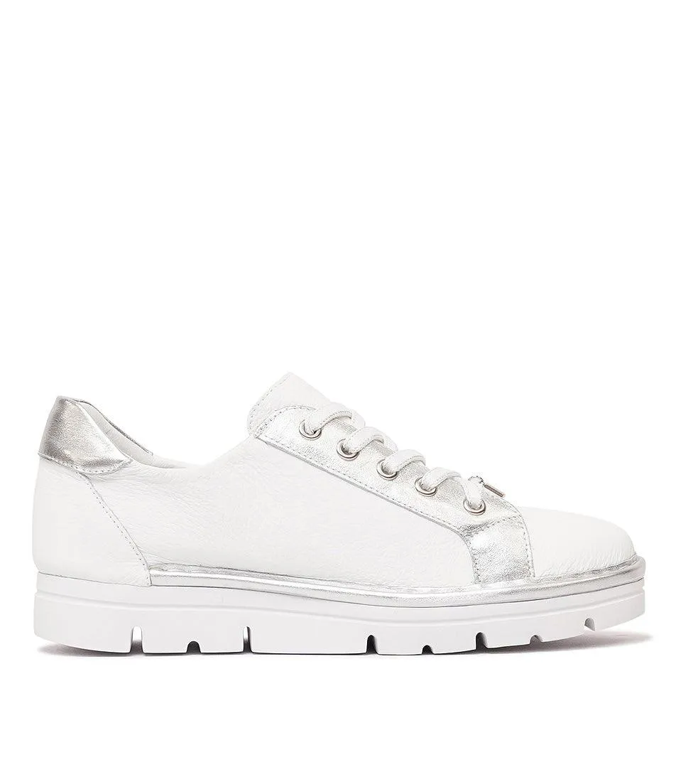 Elos White/Silver Leather Sneakers