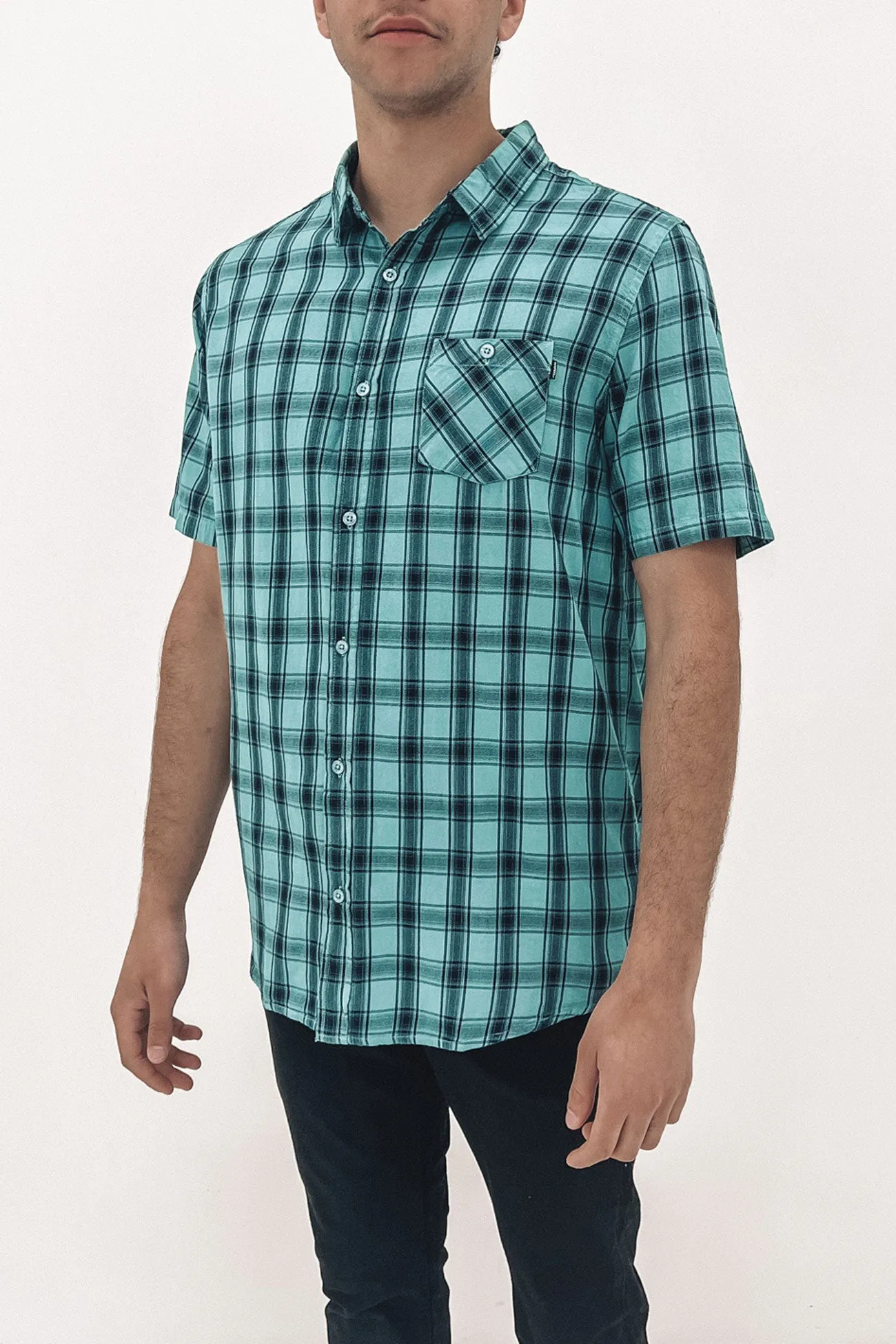 Essential Check Short Sleeve Shirt Mint