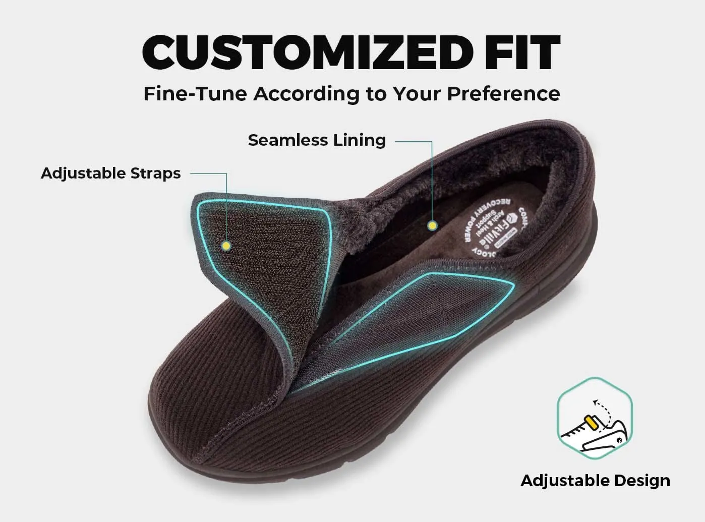 FitVille Men's EasyTop Comfort Slipper V1