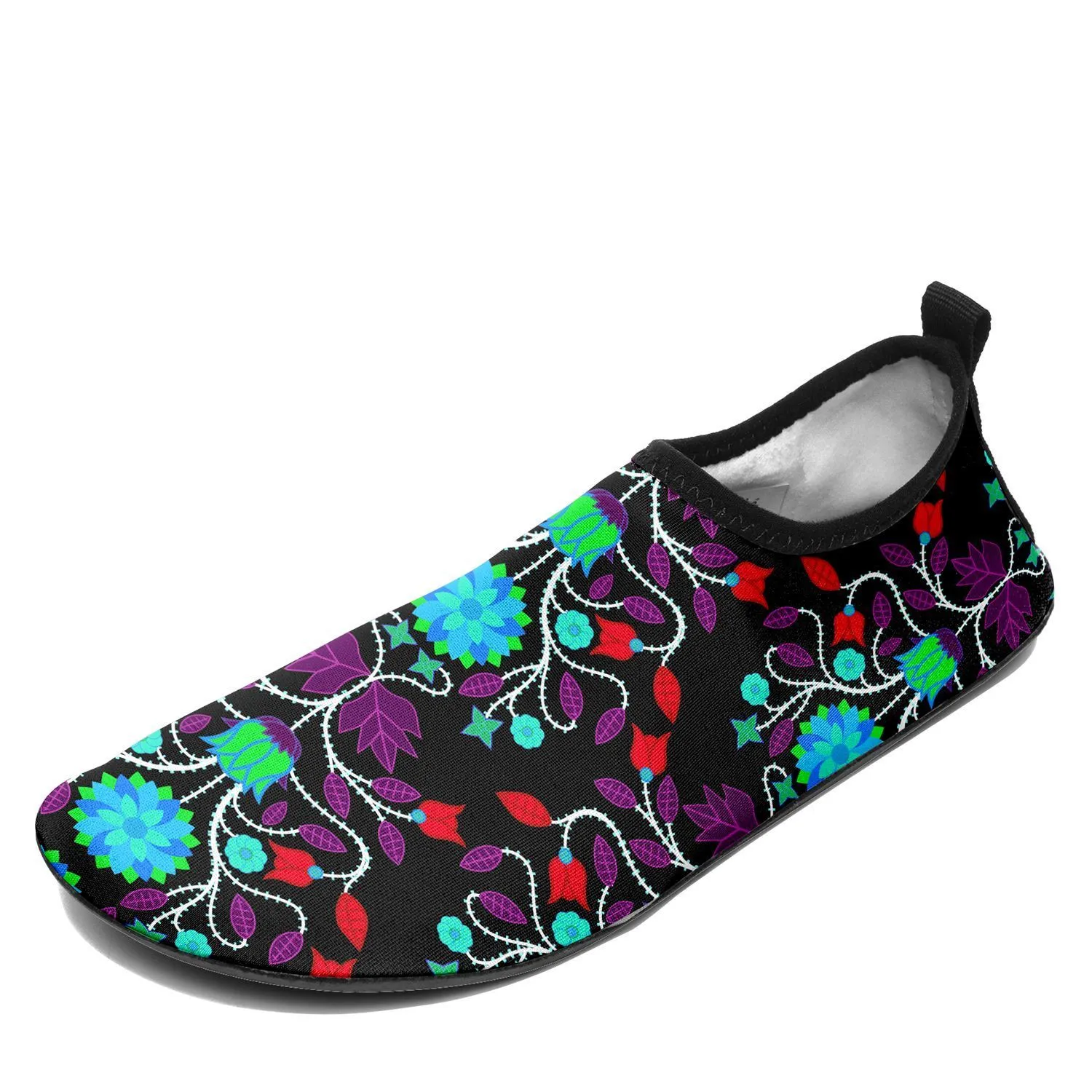 Floral Beadwork Four Clans Winter Sockamoccs Kid's Sockamoccs Slip On Shoes