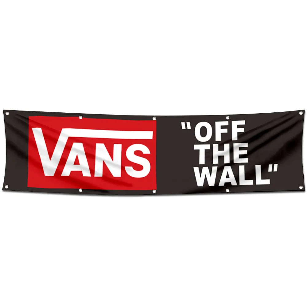 Fyon Skateboarding Shoes Garage Shop Decor Banner Work for Vans Flag 2x8 Feet