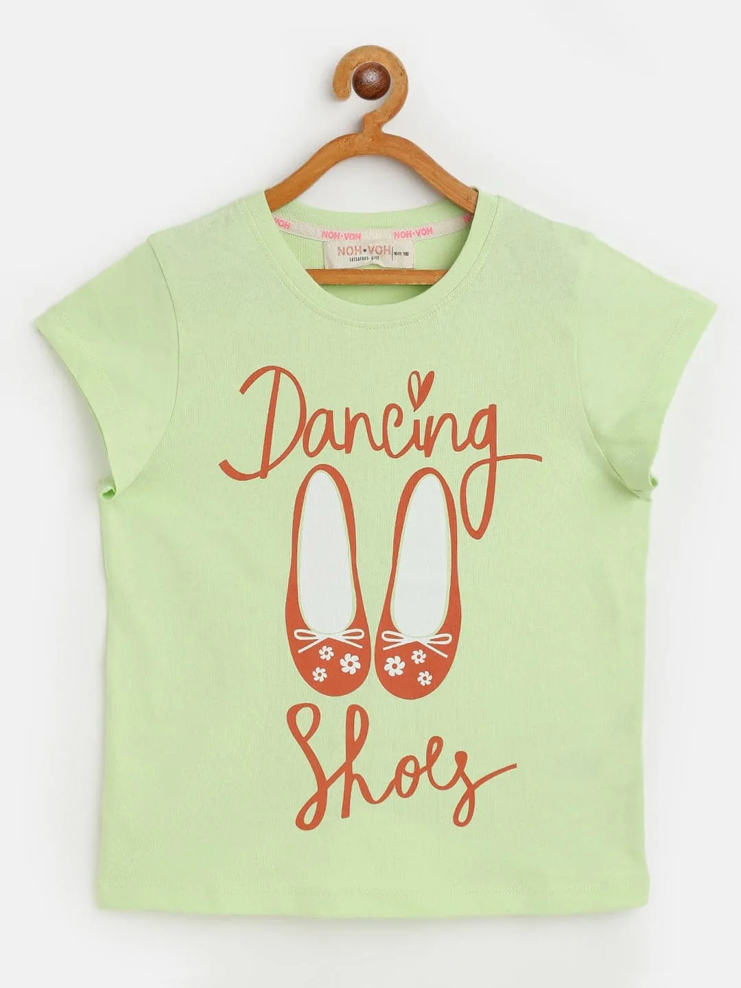 Girls Green Dancing Shoes T-Shirt - Lyush Kids